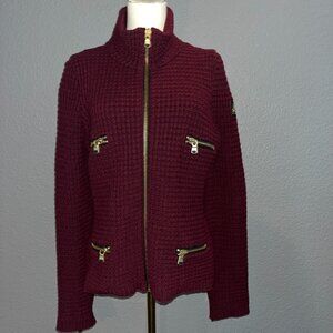 SOS SPORTSWEAR OF SWEDEN FULL ZIP 2014 BLACK SNOW HIGH FASHION WOOL SKI SWEATER